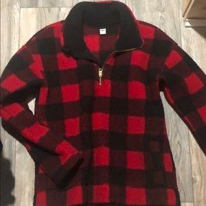 Old Navy buffalo plaid fleece pullover